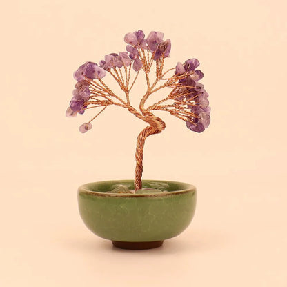 💎🌳 Natural Fortune Crystal Tree Tea Cup Treasure Bowl Money Tree 🌳💎