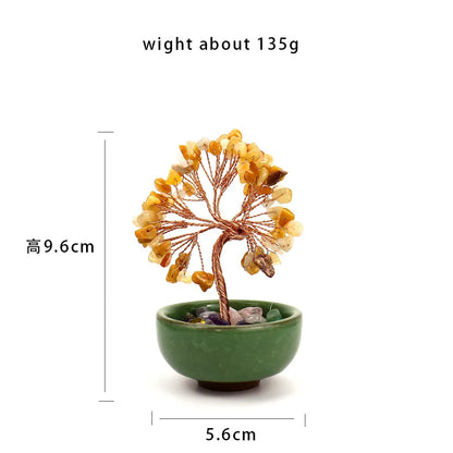 💎🌳 Natural Fortune Crystal Tree Tea Cup Treasure Bowl Money Tree 🌳💎