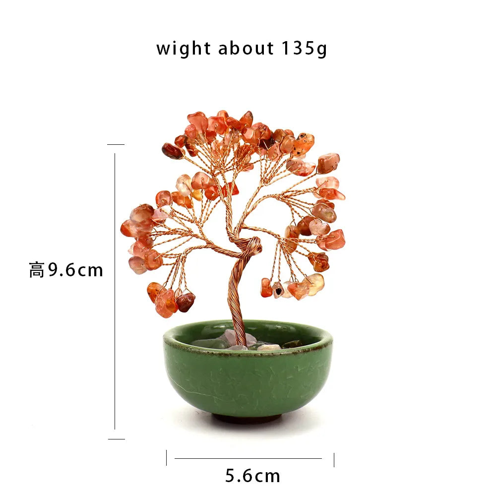 💎🌳 Natural Fortune Crystal Tree Tea Cup Treasure Bowl Money Tree 🌳💎