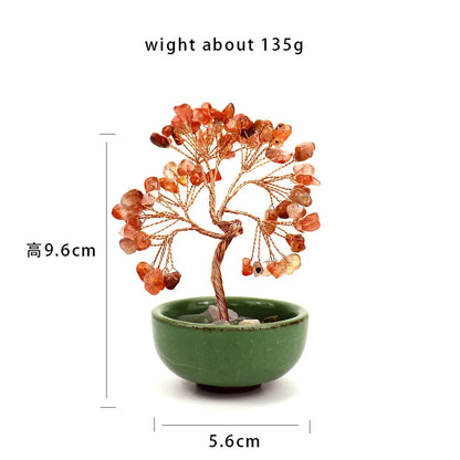 💎🌳 Natural Fortune Crystal Tree Tea Cup Treasure Bowl Money Tree 🌳💎