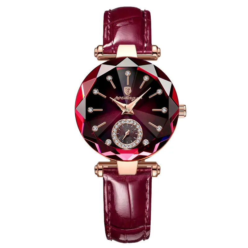 Ladies Rose Gold Purple Face Watch