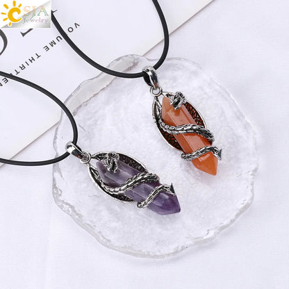 🐉 Dragon-Wrapped Crystal Necklaces 🐉