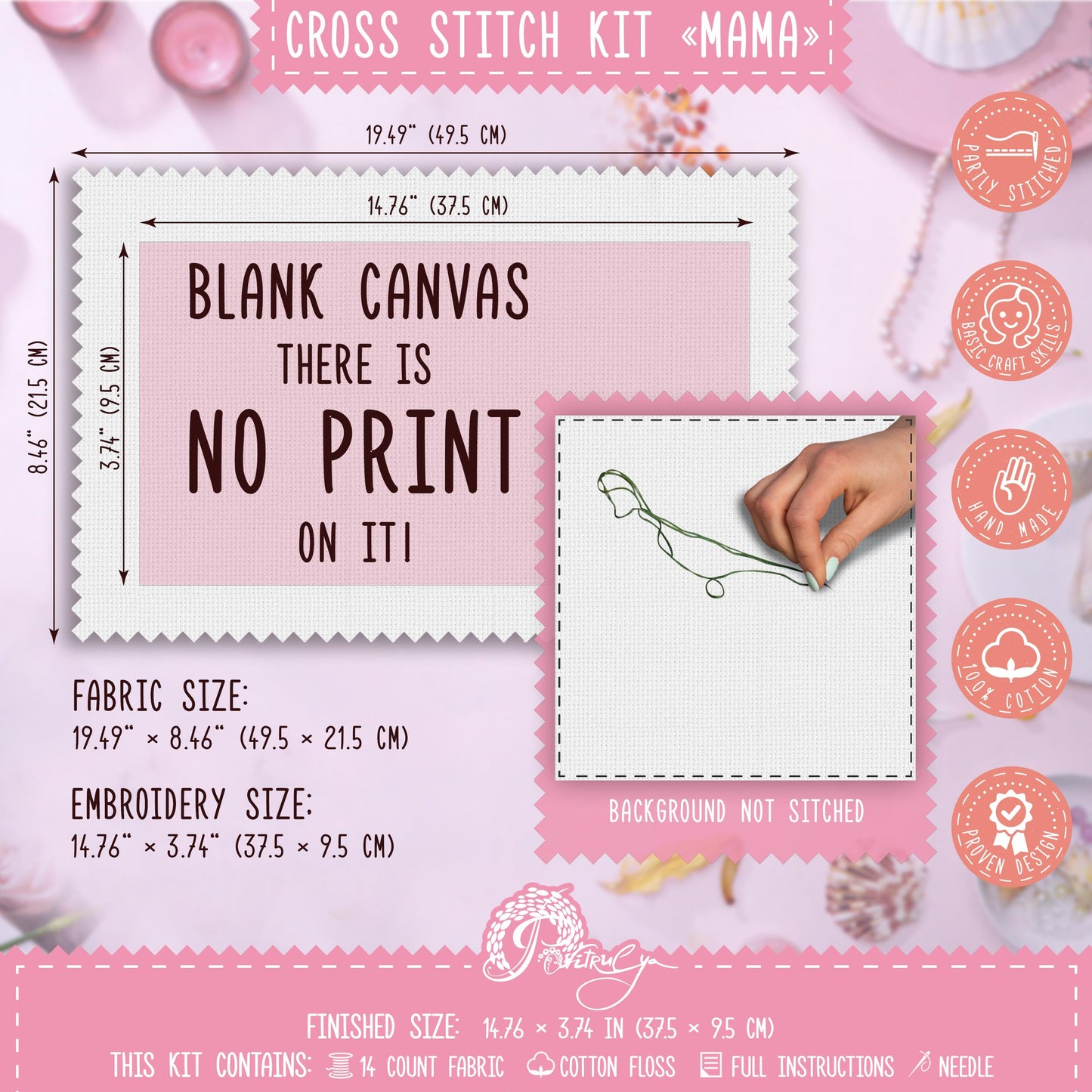 🧵💖 DIY Counted Cross Stitch Kit for Mum – Embroidery Set 💖🧵