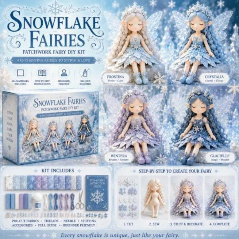 ❄️🧚 Snowflake Fairies Patchwork DIY Fairy Kit 🧚❄️
