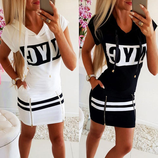 🖤🤍 NYC Adjustable Zipper Hoodie Dress – Black, White, or Grey 🤍🖤