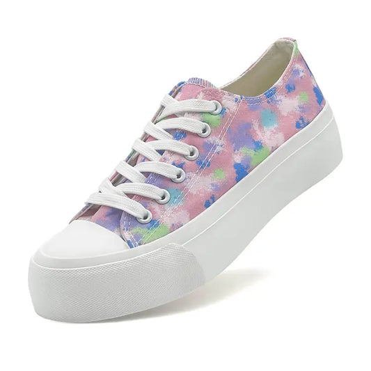 Ladies Pink Rainbow Canvas Shoes