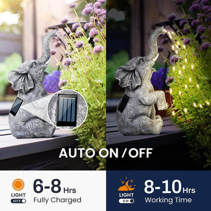 🐘 Solar Elephant LED Statue 🐘