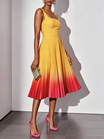 👗 Elegant Ombre Sleeveless Midi Dress 👗