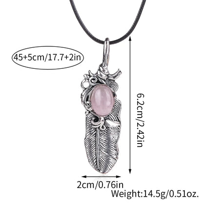 ✨ Natural Crystal Feather Pendant Necklace ✨