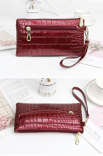 🐍👜 Elegant Women's Snake Skin Effect PU Leather Clutch Bag 👜🐍