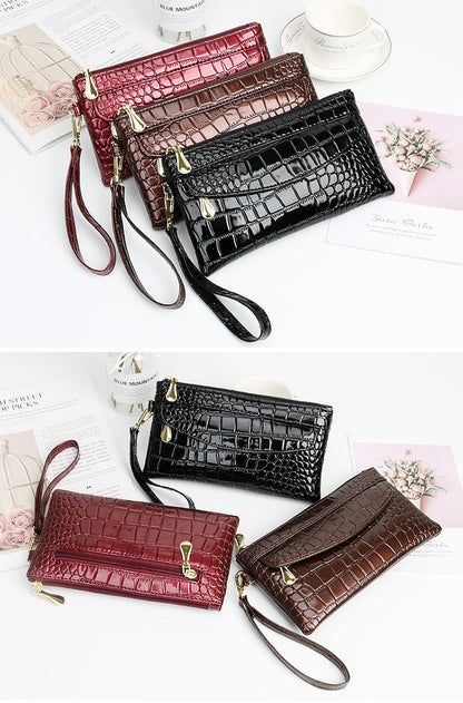 🐍👜 Elegant Women's Snake Skin Effect PU Leather Clutch Bag 👜🐍