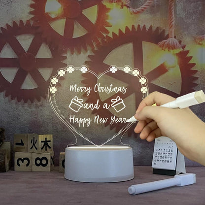 💡📝 Creative LED Note Board Night Light – With Pen! 📝💡