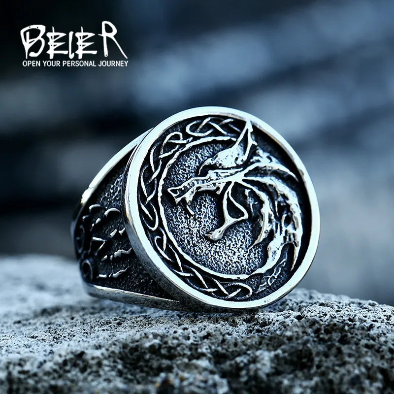 🐺⚔️ Nordic Viking Celtic Wolf Head Ring ⚔️🐺
