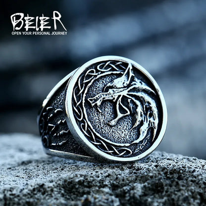 🐺⚔️ Nordic Viking Celtic Wolf Head Ring ⚔️🐺