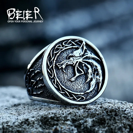 🐺⚔️ Nordic Viking Celtic Wolf Head Ring ⚔️🐺