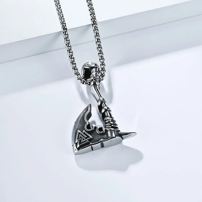 ⚔️ Nordic Viking Triangle Knot Axe Necklace ⚔️