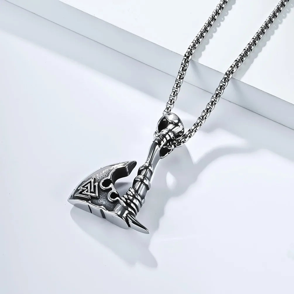 ⚔️ Nordic Viking Triangle Knot Axe Necklace ⚔️