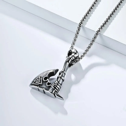 ⚔️ Nordic Viking Triangle Knot Axe Necklace ⚔️