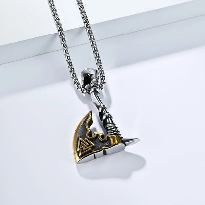⚔️ Nordic Viking Triangle Knot Axe Necklace ⚔️