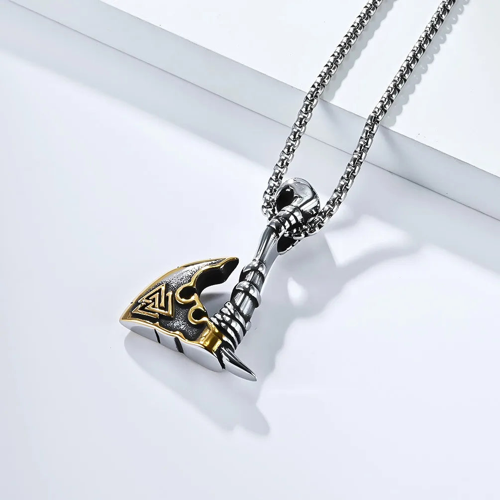 ⚔️ Nordic Viking Triangle Knot Axe Necklace ⚔️