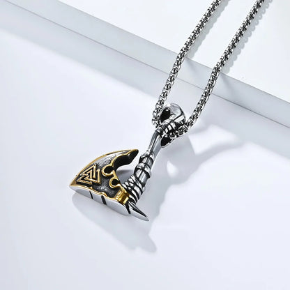 ⚔️ Nordic Viking Triangle Knot Axe Necklace ⚔️