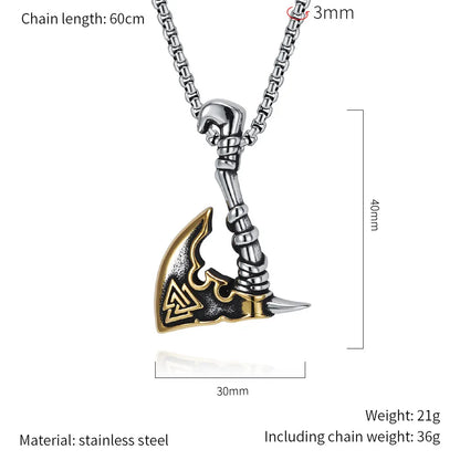 ⚔️ Nordic Viking Triangle Knot Axe Necklace ⚔️