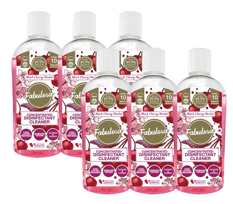 Multi-Purpose Concentrated Antibacterial Disinfectant Black Cherry Merlot 220ml 6 Pack