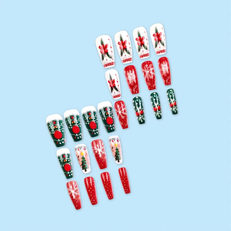 Christmas Theme Nail Art Snowflake Christmas Tree