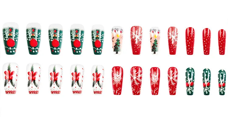 Christmas Theme Nail Art Snowflake Christmas Tree