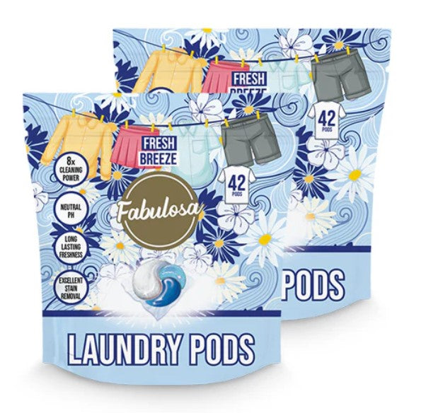 Laundry Pods Fresh Breeze Fragranced 84 Pods 2 pack Bundle