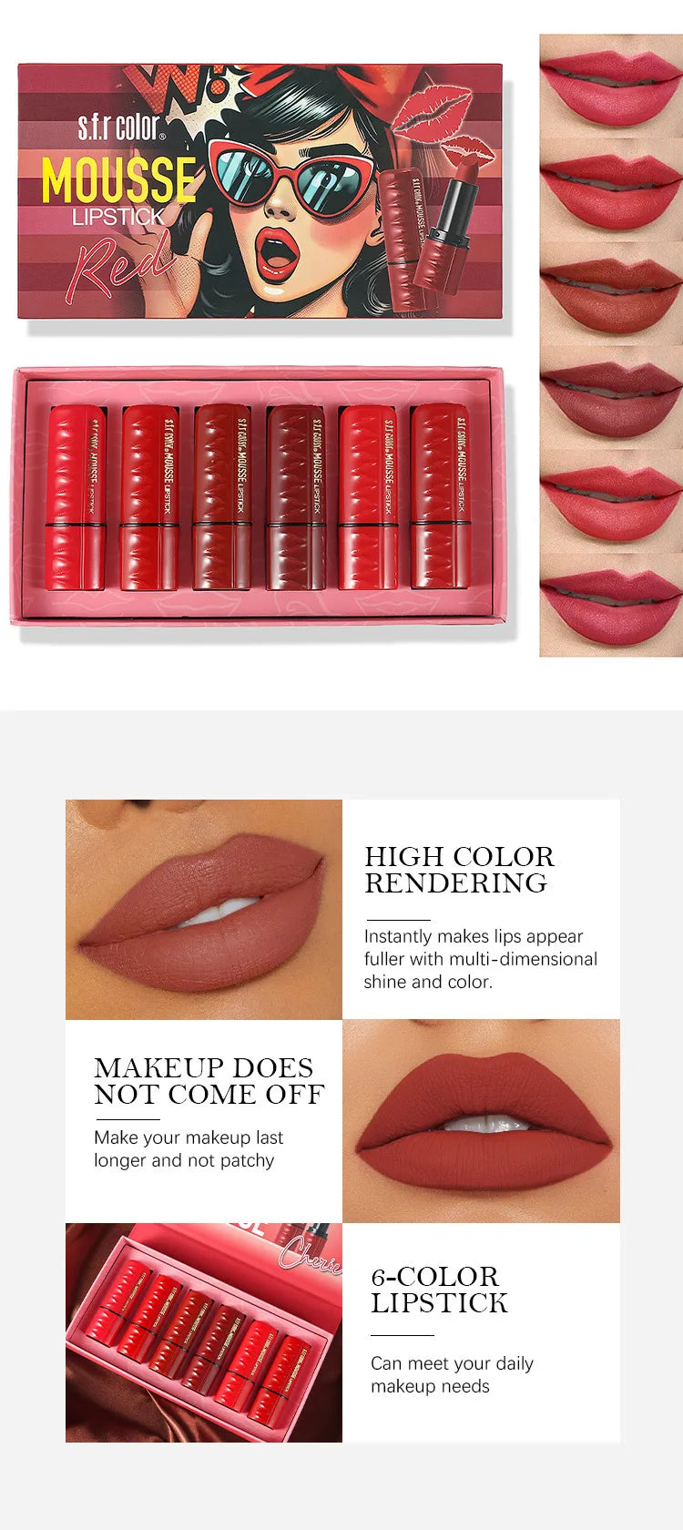 💄 6pc S.F.R Lipstick Set 💄