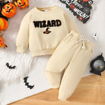 🧙 Purple Ghost & Beige Wizard Kids Tracksuits 👻