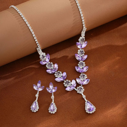 ✨ Elegant Crystal Necklace & Diamante Earrings Jewellery Set ✨