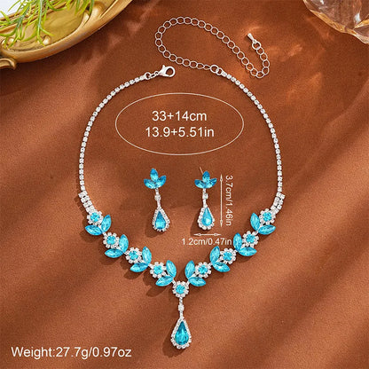 ✨ Elegant Crystal Necklace & Diamante Earrings Jewellery Set ✨