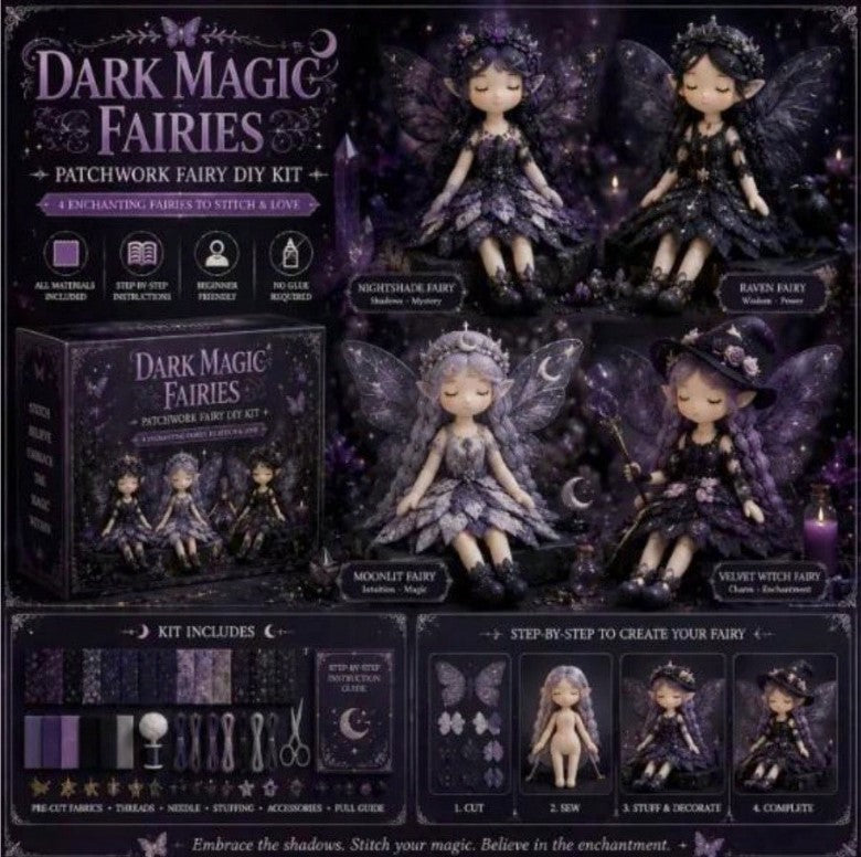 🖤🧚 Dark Magic Fairies Patchwork DIY Fairy Kit 🧚🖤