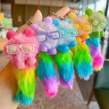 🌈 Fluffy Rainbow Keyring/Bag Charms 🌈