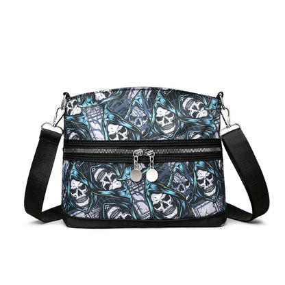 💀 Blue Skeleton Print Shoulder Handbag 💀
