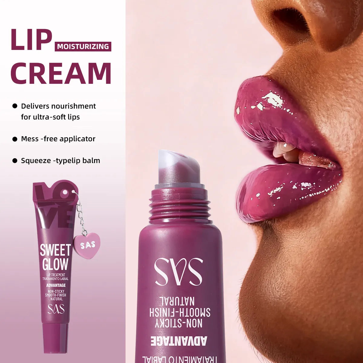 💄 Moisturizing Lip Gloss with Pendant Lipstick 💄