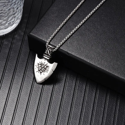 ⚔️🧭 Viking Arrowhead Odin Compass Pendant 🧭⚔️