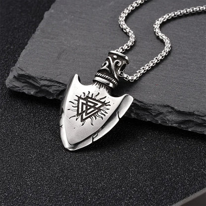 ⚔️🧭 Viking Arrowhead Odin Compass Pendant 🧭⚔️