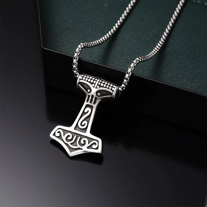 ⚡🔨 Retro Nordic Mjolnir Hammer Necklace 🔨⚡