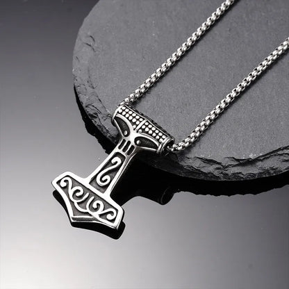 ⚡🔨 Retro Nordic Mjolnir Hammer Necklace 🔨⚡