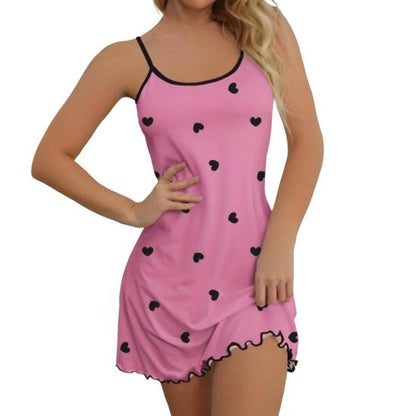 💖 Heart Print Sleeveless Mini Nightdress 💖