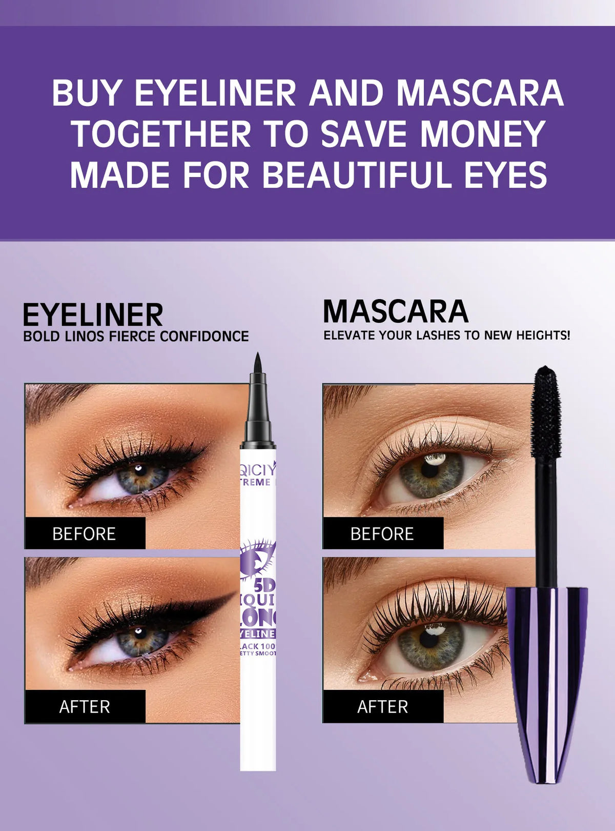 💜 Black Mascara & Eyeliner Set 💜