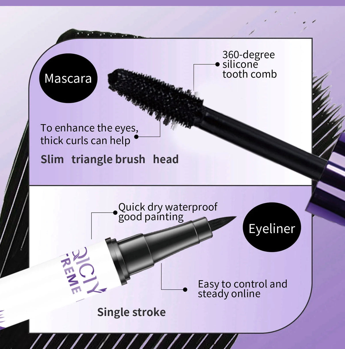 💜 Black Mascara & Eyeliner Set 💜