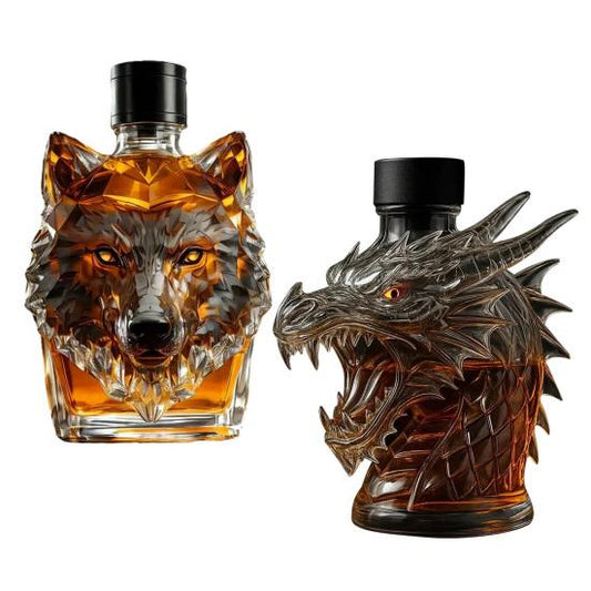 🐺🐉 300ml Whiskey Decanter – Wolf Head or Dragon Head Design 🐉🐺