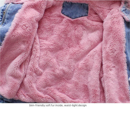 💙🌸 Children's Fur Denim Coats 🌸💙