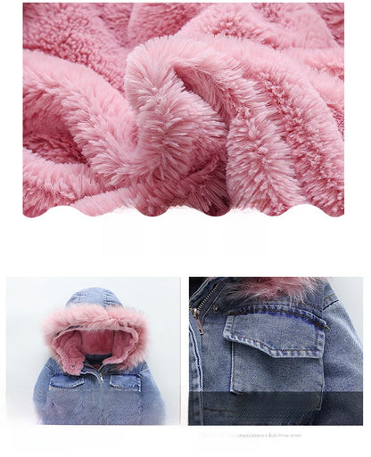 💙🌸 Children's Fur Denim Coats 🌸💙