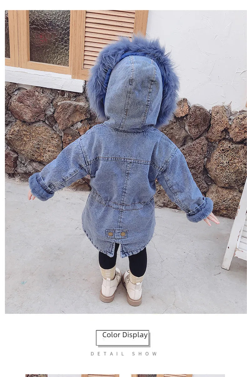 💙🌸 Children's Fur Denim Coats 🌸💙