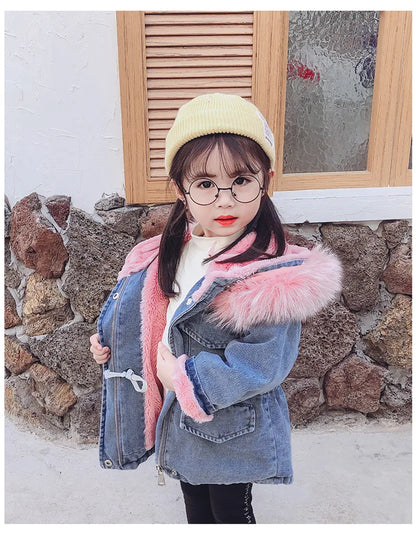 💙🌸 Children's Fur Denim Coats 🌸💙